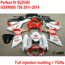 Kit de carenado para Suzuki de moldeo por inyección de GSXR600/750 11 12 13 14 carenados blancos y rojos conjunto GSXR600/750/2011, 2012, 2013, 2014 IY10 2024 - compra barato