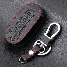 Genuine Leather Car Key Cover CASE Fit for FIAT 500 Panda Punto Flip Folding Remote KEY CASE FOR CAR 3buttons No Logo 2024 - buy cheap