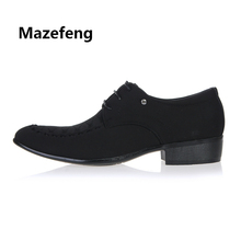 Mazefeng-zapatos de vestir de cuero para hombre, calzado de negocios, con cubierta de tela sólida, sin cordones, punta estrecha, para primavera y otoño, 2019 2024 - compra barato