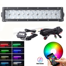 App Control 5D 13.5" 72W RGB LED Light Bar Double Row For 4x4 Polaris UTV Jeep W/ free LED Light Rocker Switch Harness Kit 2024 - buy cheap