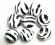 20MM White Color 100pcs /lot Round Acrylic Round Zebra Strips Beads,Cheapest Chunky Acrylic Beads for Necklace Jewelry 2024 - buy cheap