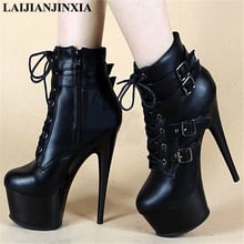 LAIJIANJINXIA nuevas mujeres Sexy 20cm tacones altos delgados zapatos de plataforma Night Club fiesta zapatos de baile de barra botines zapatos de baile 2024 - compra barato