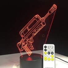 Rifle de francotirador de combate, lámpara LED 3D con Base táctil de 7 colores, luz nocturna de regreso a la escuela, Decoración, regalo de noche 2024 - compra barato