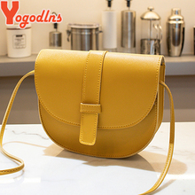 Yogodlns Casual Saddle Women PU Leather Bags Lady candy color Half-moon Shoulder Crossbody Bags Semicircle Female Brands 2024 - buy cheap