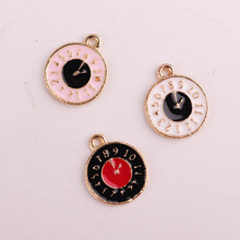 Oil Drop Charms 10pcs/lot 15*12mm Cute Clock Enamel Charms Alloy Pendant Fit necklaces Bracelets DIY Jewelry Accessories 2024 - buy cheap