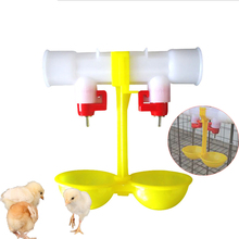 20pcs doulbe bowl cups tray automatic plastic waterer poultry nipple drinker day old chick cage farming broiler brooder farm 2024 - buy cheap