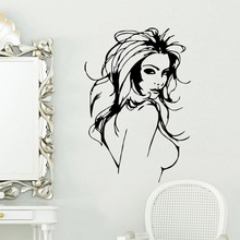 Mulheres Sexy vinil Mural decalque decoração removível etiqueta Mural quarto salão de decoração 2024 - compre barato