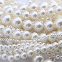 1 hebra de 4/6/8/10/12/14/16mm, cuentas de perlas de imitación blancas, perlas redondas de ABS para pulsera, accesorios para fabricación de joyas, artesanía 2024 - compra barato