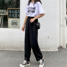 Casual Wide Leg High Waist Slim Straight Pants Women's Buttom Punk Harajuku Ulzzang Female Vintage Kawaii Trousers For Women 2024 - buy cheap