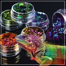 1 box Chameleon Nail Sequins Glitter holographic powder Dust Dazzling Transparent Manicure Nail Art Glitter Sheet Decorations 2024 - buy cheap
