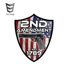 EARLFAMILY 12cm x 9.7cm 2nd Amendment Shield Stickers USA Gun Car Truck Bumper vinyl Decal Funny Car Stickers 2024 - buy cheap