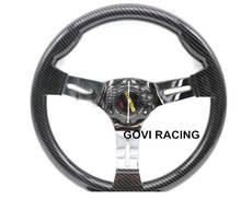 13'' 320mm carbon racing Steering wheel leather with  aluminum shelfuniversal for car steering-wheel cover  car styling 2024 - купить недорого