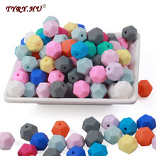 TYRY.HU 50pc silicone beads loose pentagon Food Grade Baby Chewable Beads DIY Necklace Accessories For Baby Safe Toys BPA Free 2024 - buy cheap