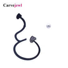 Carvejewl asymmetrical big stud earrings rhinestone gourd pearl earrings for women jewelry girl gift new fashion korean earrings 2024 - buy cheap