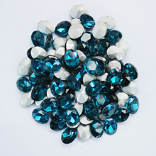 Blue Zircon Rhinestone Crystal Strass Non Hotfix Rhinestones 6*8mm 10pcs Oval Crystals DIY 3D Nail Art Gems decoration 2024 - buy cheap