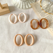 Новый дизайн минималистичные круглые серьги-гвоздики большие овальные ацетаты винтажные корейские серьги-гвоздики для женщин ювелирные изделия подарок aretes de mujer 2024 - купить недорого