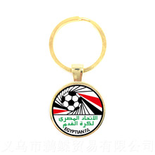 Football Fans Glass Pendant Keychain Argentina/Egypt/Australia/Panama/Brazil National Football Badge Logo Glass Dome Keyring 2024 - buy cheap