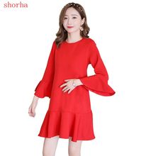 shorha 2018 new Maternity dress autumn dress fashion long sleeves pregnant women dress 2024 - buy cheap