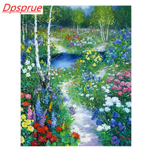 Dpsprue 5D cuadrado completo/redondo DIY diamante pintura punto de cruz paisaje con flor 3D bordado diamante mosaico decoración para el hogar regalo 2024 - compra barato