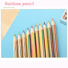 Hot 72pcs DIY Kawaii Wooden Colored Pencil Cute Wood Rainbow Color Pencil for Kid School Graffiti Drawing Painting free shipping 2024 - buy cheap