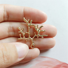 50PCS 28*31mm Alloy Material Gold color  Big Leaf Branch charm for Head Pendant DIY Wedding Jewelry Accessory Findings 2024 - buy cheap