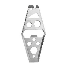 Herramienta EDC multiherramienta para exteriores, extractor de clavos hexagonal, hoja de sierra, abrebotellas, destornillador, palanca, raspador, cuchillo, llavero de regla 2024 - compra barato