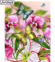 Pintura de diamantes 5d diy, bordado de flores y mariposas, cuentas cuadradas completas, mosaico adhesivo de diamantes de imitación, novedad 2024 - compra barato