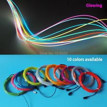 10 Colors Choice 1.3mm 1-25 Meter  EL Wire Tube Flexible LED Strip Light For Light-up Craft Model ,bag ,Decoration 2024 - buy cheap