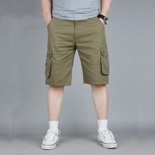 Summer Men Shorts Cotton Cargo Boardshorts With Big Pockets Baggy Short Pants Mens Casual Beach Shorts Plus Size 30-46 2024 - buy cheap