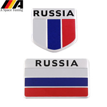 3D алюминиевый российский флаг, эмблема, 3 м стикер, автомобильные аксессуары, мотоцикл, наклейка на велосипед для VW Audi Chevrolet Honda Skoda Ford 2024 - купить недорого