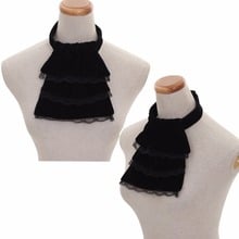 Cordón de terciopelo negro Jabot, corbata Medieval para adulto, corbatas Vintage negras L0516 2024 - compra barato