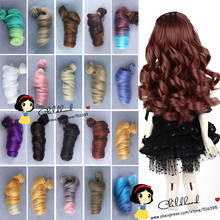 Free Shipping wholesales color choose Extension Hair 15*100cm Natural Color Curly Wigs for BJD Doll 2024 - buy cheap