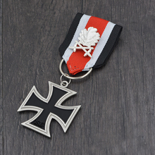 Qualidade superior medalha de alemanha 1939 cruz de ferro cavaleiro ww2 decoração militar deutschland ek2 com folha de carvalho e broche de fita 2024 - compre barato
