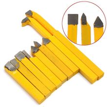 9pcs/Set YW1 Carbide Brazed Tip Tipped Lathe Cutter Tools 8x8mm Shank High Hardness Turning Milling Welding Bit 2024 - buy cheap