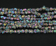5-8mm Rainbow Titanium Quartz Nuggets Beads Chains,Raw Rough Crystals Quartz Chips Loose Beads Jewelry Craft Making Supplies 2024 - buy cheap