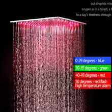 Ванная комната 304 inox Наборы супер большой дождь Насадки для душа 3 цвета изменить Hydro Мощность светодиодный потолочный Душ голову дождя 24" 2024 - купить недорого