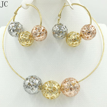 Women Jewelry Sets Dubai 2018 Unique Design Mix  ROSE color 3 C0L0R Tone Round earrings for women Pendant gold necklace 2024 - buy cheap