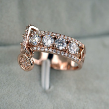 Женское Обручальное кольцо с белым цирконием KNOCK, винтажное обручальное кольцо с розовым золотом, Новое поступление 2018 2024 - купить недорого