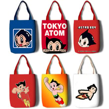 Astroboy mulheres menina lona bolsa de compras ombro sacola de loja bolsa simples de ombro 2024 - compre barato