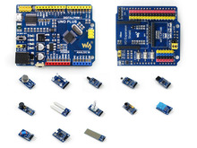 ATMEGA328P MCU Development Board Compatible with UNO R3 + IO Expansion Shield + Sensors Pack = UNO PLUS Package A 2024 - buy cheap