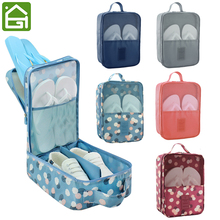 Flower Pattern Shoes Storage Bag Travel Vacation Slippers Mesh Organizer Pouch hold 3 Pair Shoes 2024 - buy cheap