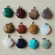 2019 new fashion assorted natural stone carved flower charms pendants for jewelry marking 12pcs/lot Wholesale  free shipping 2024 - buy cheap