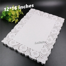 (160pcs/pack) New 12*16 inches rectangular classic hollow flower shape lace mat doily placemat napperon papier dinning supplies 2024 - buy cheap