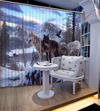 Luxury 3D Blackout Curtain Beautiful Snow Mountain Scenic Wolves Curtain Living Room 3D Bathroom  Curtain Custom Any Size Curtai 2024 - buy cheap
