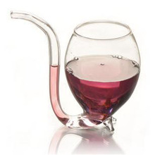 Creative 300ml Devil Red Wine Glass Transparent Cup Mug With Built in Drinking Tube Straw Water Cup for Home Bar Hotel 2024 - buy cheap