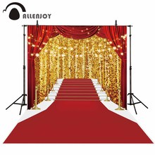 Allenjoy-Fondo para fotografía, alfombra roja de lujo de oro, estrella de película, cumpleaños, fotografía, estudio de fotomatón, decoración de sesión fotográfica 2024 - compra barato