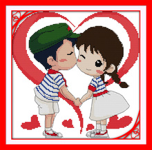 We are one cross stitch kit Chinese lover cartoon Aida count 18ct 14ct 11ct printed embroidery DIY handmade needlework decor 2024 - buy cheap