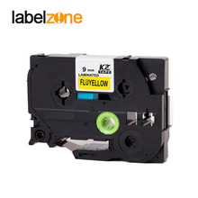 9mm Fluorescent Yellow tze-c21 Compatible Brother p-touch printers tze label Tape laminated ribbon tz-c21 tze tape for ptouch 2024 - buy cheap
