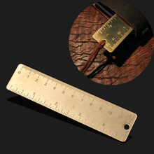 Chzimade Vintage EDC Brass Handy Straight Ruler Pendant Pocket School Copper Metal Bookmark  Dual Scales 2024 - buy cheap