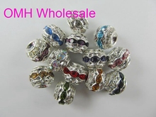 OMH wholesale 10pcs 10 mm mix DIY Rhinestones Jewelry accessories AAA++ Crystal charm round beads for Shambhala bracelet PJ315 2024 - buy cheap